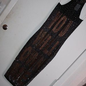 Rhinestone dress black - Now You Own Me
